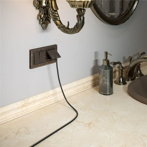 Накладка для розетки IP44 с крышкой (бронзовый) W1179212 - фото 2