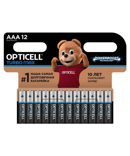 Элемент питания алкалиновый AAA/LR03 (блист. 12шт) Turbo Max Opticell 6053010 - фото