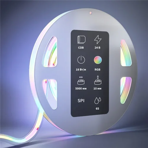 Светодиодная лента 24В COB 18Вт/м 5м IP 65 Адресная (SPI) Цветная (RGB) 201251 (Белый) 201251 - фото 3