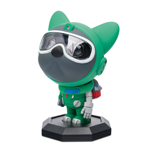 Детский ночник LUMIN'ARTE TL01 космопёс зеленый с ПДУ 215х130х120 мм - фото.