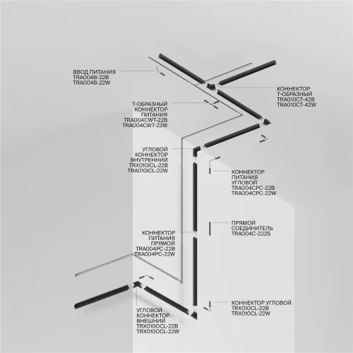 Шинопровод 2м Gravity встраиваемый черный (Черный) - фото 2