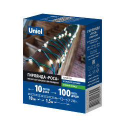 ULD-S1000-100-DGA WHITE IP20 DEW BAND Гирлянда светодиодная Полоса, 10м, 100 светодиодов, Белый свет, Провод зеленый