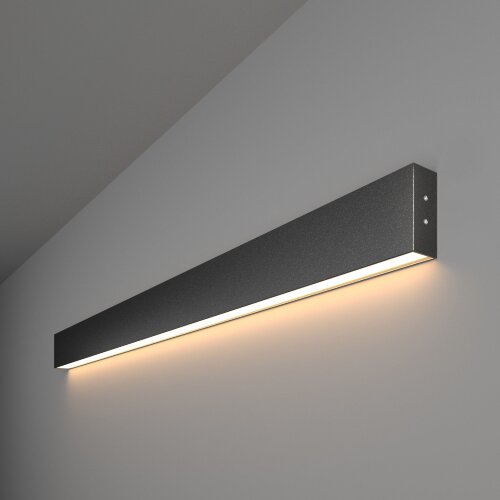 Линейный светодиодный накладной односторонний светильник 103см 20Вт 3000К черная шагрень - фото 1