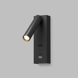 Светильник настенный CHARGELUX, USB-A, 3Вт, 3000К, алюминий, черный, Denkirs DK5090-BK