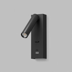 Светильник настенный CHARGELUX, USB-A, 3Вт, 3000К, алюминий, черный, Denkirs DK5090-BK