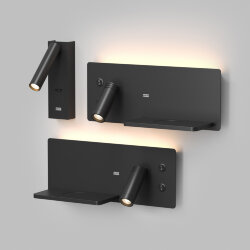 Светильник настенный CHARGELUX, USB-A, 3Вт, 3000К, алюминий, черный, Denkirs DK5090-BK