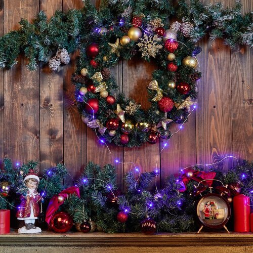 ULD-S0500-050-SCB-2AA PURPLE IP20 DEW Гирлянда светодиодная на батарейках 2AA не в-к, Роса, 5м, 50 светодиодов, Фиолетовый свет, Провод медный, TM Uniel - фото 5