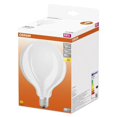 Лампа светодиодная филаментная 7W/2700K (=60W) E27 | GLOBE 125 | LED Star FILAMENT | - OSRAM. Фото 4