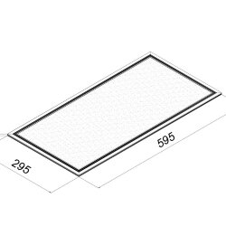 Светодиодная панель 595x259x10 мм 21 Ватт с серой рамкой 6000К с Бап-1