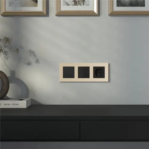 W0032911/ Рамка на 3 поста Slab (шампань софт) W0032911 - фото 4