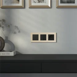 W0032911/ Рамка на 3 поста Slab (шампань софт) W0032911