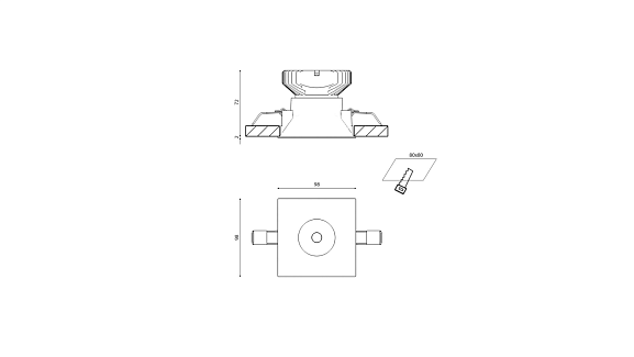 Корпус светильника потолочный встраиваемый, COMBO-34-BL, Черный, IP20, COMBO-34-BL. Фото 3