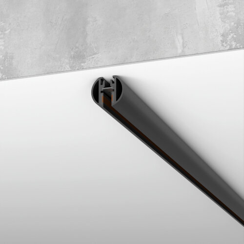 Mini Magnetic Шинопровод накладной Round черный 2м - фото 1