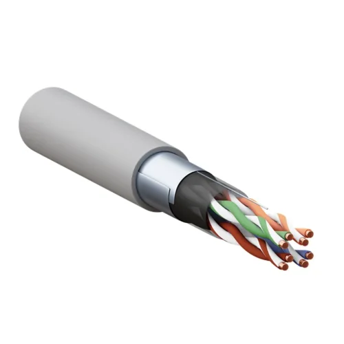 Кабель витая пара F/UTP кат.5E 4 пары 24 AWG solid PVC сер. (м) TERACOM PRO EKF TRP-5EFTP-04PVC-GY-IN3 - фото