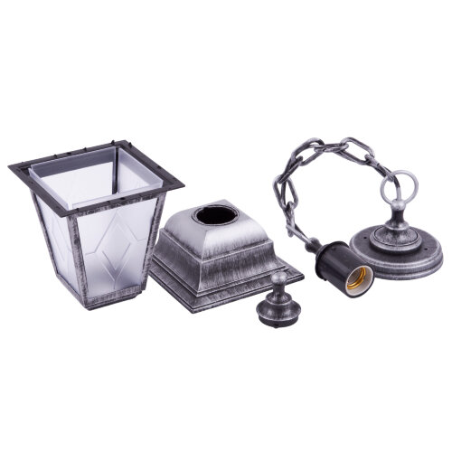 UUL-A01H 60W-E27 IP44 BLACK SILVER Светильник уличный, под лампу Е27, Архитектурный подвесной, Корпус темно-серебристый, TM Uniel - фото 2