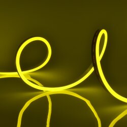 ULS-N21-2835-120LED-m-8mm-IP67-220V-8W-m-50M-YELLOW Светодиодная гибкая герметичная лента, NEON, Бобина 50 м, Желтый свет.