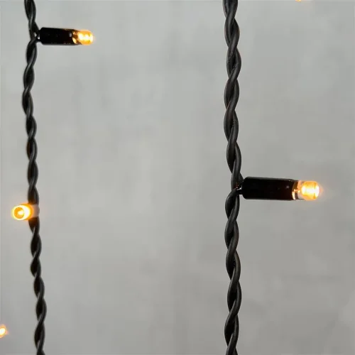 Гирлянда Бахрома 3,2 x 0,9 м Экстра Тепло-Белая 220В, 168 LED, Провод Черный Каучук, IP65. Фото 3.