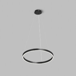 Светильник подвесной RAYDIA, 40 Вт, 3000–4000К, ?600?1500 мм, металл+акрил, черный, свет вверх/вниз, Denkirs DK6272-BK