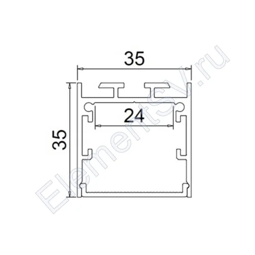 Алюминиевый профиль CX-A018-R3 320 (2500х35х35мм с рассеивателем) - фото 2.