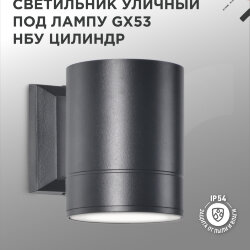 Светильник уличный настенный односторонний НБУ ЦИЛИНДР-1xGX53-BL алюминиевый черный IP54 IN HOME