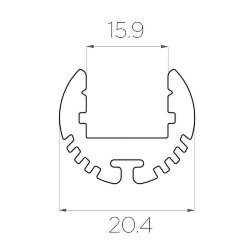 Профиль алюминиевый круглый LC-LK-D17