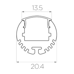 Профиль алюминиевый круглый LC-LK-D17