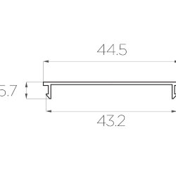 Рассеиватель поликарбонатный для профиля LC-LRM-M44-2 матовый