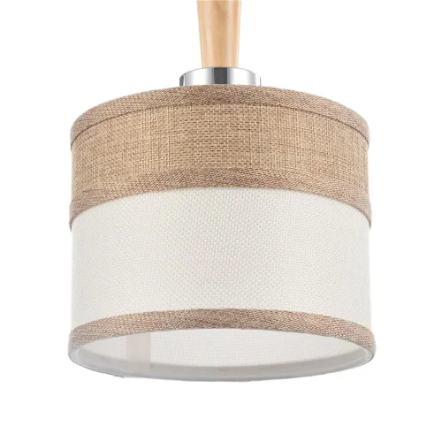 Двухцветные абажуры, сделанные из мешковины, сочетаются с древесной арматурой. Благодаря большому ассортименту изделий серии Helen легко выбрать светильник как для просторных помещений, так и для небольших. (Хром) - фото 2