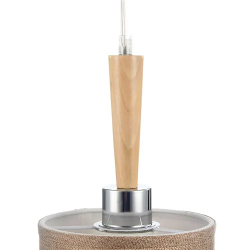 Двухцветные абажуры, сделанные из мешковины, сочетаются с древесной арматурой. Благодаря большому ассортименту изделий серии Helen легко выбрать светильник как для просторных помещений, так и для небольших. (Хром) - фото 3