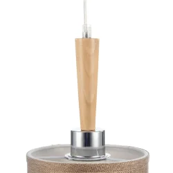 Двухцветные абажуры, сделанные из мешковины, сочетаются с древесной арматурой. Благодаря большому ассортименту изделий серии Helen легко выбрать светильник как для просторных помещений, так и для небольших. (Хром)