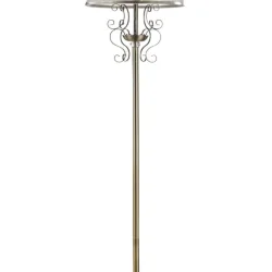 Серия из металла цвета античной бронзы. Арматура светильников Driana дополнена завитками на рожках и узогнутым декором в центральной части. Абажуры из полупрозрачной органзы выполнены в виде колокольчиков и обрамлены ободками из металла. (Бронза Антик)