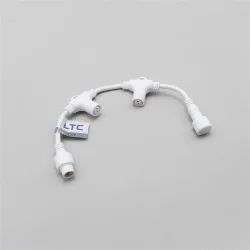 Разветвитель 2-х Лучевой для Бахромы, Занавесов и Нитей 220В без Возможности Управления, Провод Белый Каучук, IP65