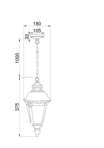 Подвесной светильник Goiri E27х1 60Вт IP 44 (Бронза Антик) - фото 3