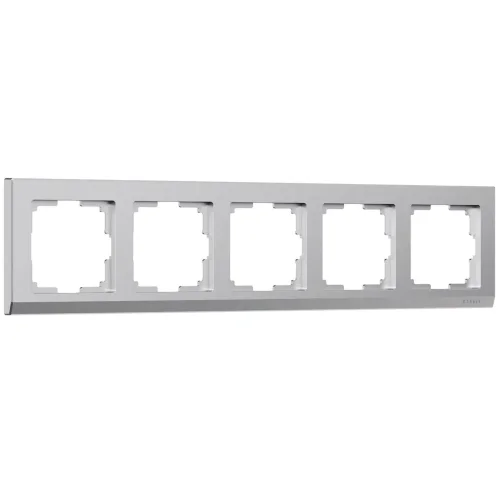 Рамка из поликарбоната на 5 постов Stark серебряный матовый W0051865 - фото
