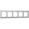 Рамка из поликарбоната на 5 постов Stark серебряный матовый W0051865 - фото
