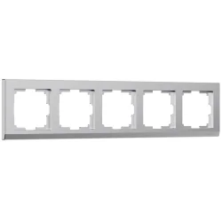 Рамка из поликарбоната на 5 постов Stark серебряный матовый W0051865