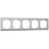 Рамка из поликарбоната на 5 постов Stark серебряный матовый W0051865 - фото