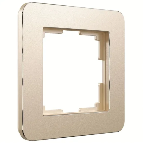 Рамка из металла на 1 пост Platinum шампань W0012611 - фото