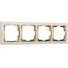 Рамка из поликарбоната на 4 поста Snabb слоновая кость/золото W0041932 - фото
