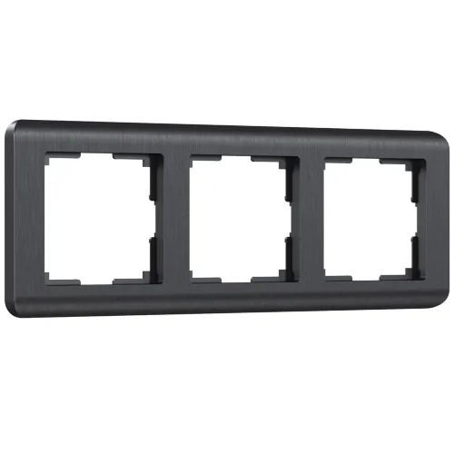 Рамка из поликарбоната на 3 поста Stream графит W0032104 - фото