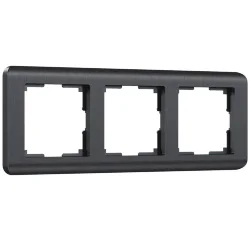 Рамка из поликарбоната на 3 поста Stream графит W0032104