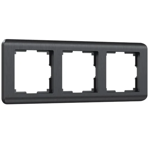 Рамка из поликарбоната на 3 поста Stream графит W0032104 - фото