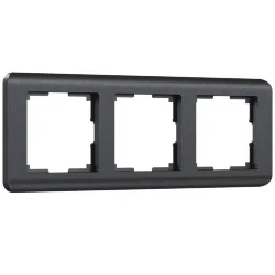 Рамка из поликарбоната на 3 поста Stream графит W0032104