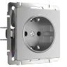 Розетка с заземлением (серебряный) W1171006 - фото