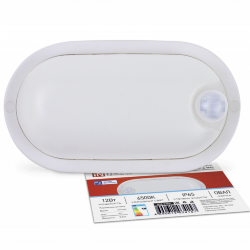 Светильник светодиодный герметичный СПП-Д-ОВАЛ 12Вт 230В 6500К 960Лм с датчиком движения IP65 IN HOME