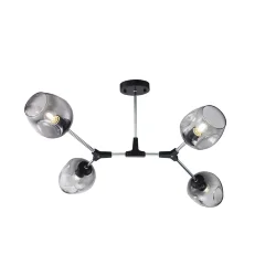 Серия светильников в современном стиле. Металлическая арматура черного цвета, плафоны из стекла с легкой дымчатой тонировкой. Благодаря небольшой высоте светильники серии Desi подходят для помещений с невысокими и низкими потолками. (Черный)