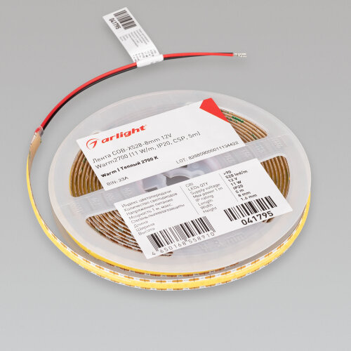 Светодиодная лента COB-X528-8mm 12V Warm2700 (11 W/m, IP20, CSP, 5m) (Arlight) - фото 4