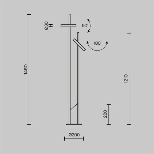 Напольный светильник (торшер) Trust 3000К 6Вт (Черный) - фото 4