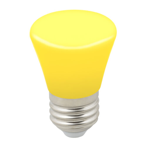 LED-D45-1W-YELLOW-E27-FR-С BELL Лампа декоративная светодиодная, Форма Колокольчик, матовая, Цвет желтый, Картон. - фото 1