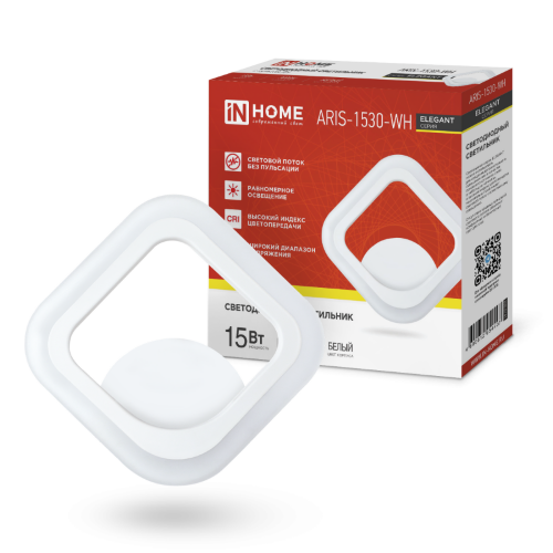 Светильник светодиодный ELEGANT ARIS-1530-WH 15Вт 230В 3000К 1200Лм белый IN HOME - Фото